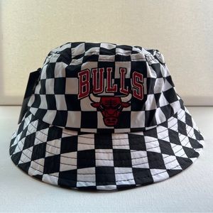 NBA Chicago Bulls Black & White Checkered Bucket Hat Adult Women Men